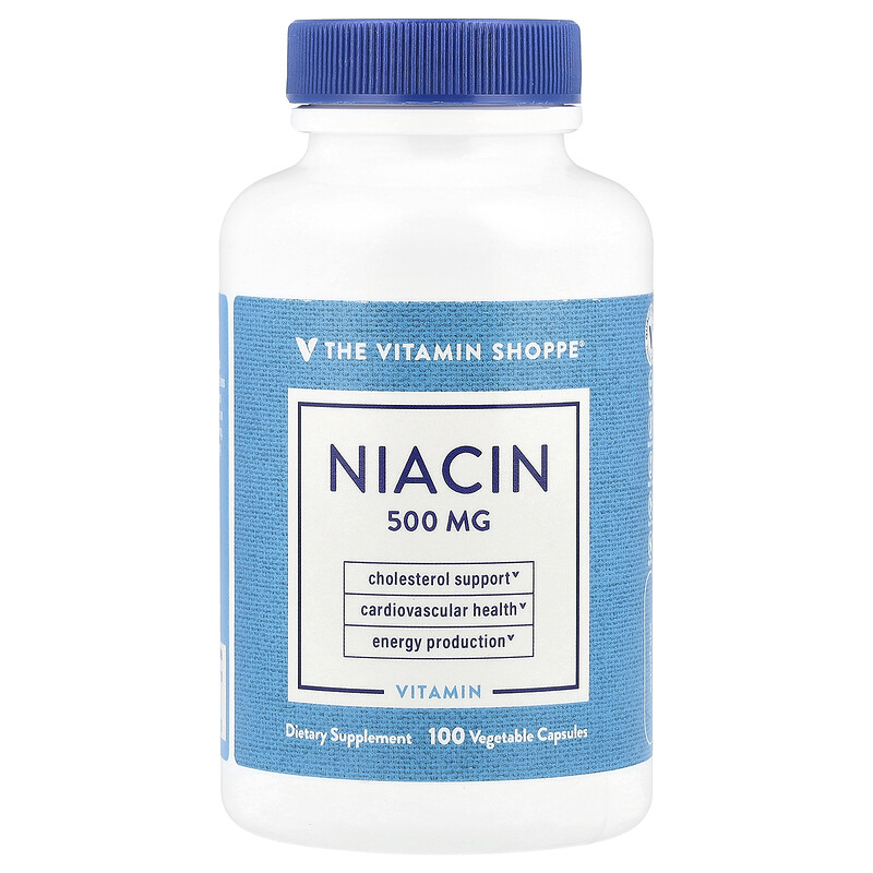 

The Vitamin Shoppe, Ниацин, 500 мг, 100 растительных капсул