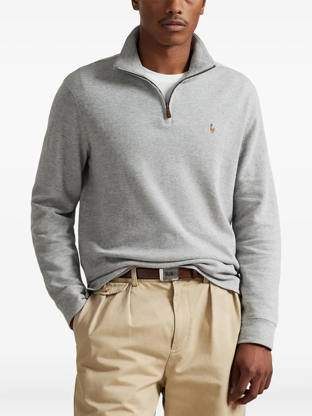Толстовка с воротником на молнии Polo Ralph Lauren, серый — фото 3