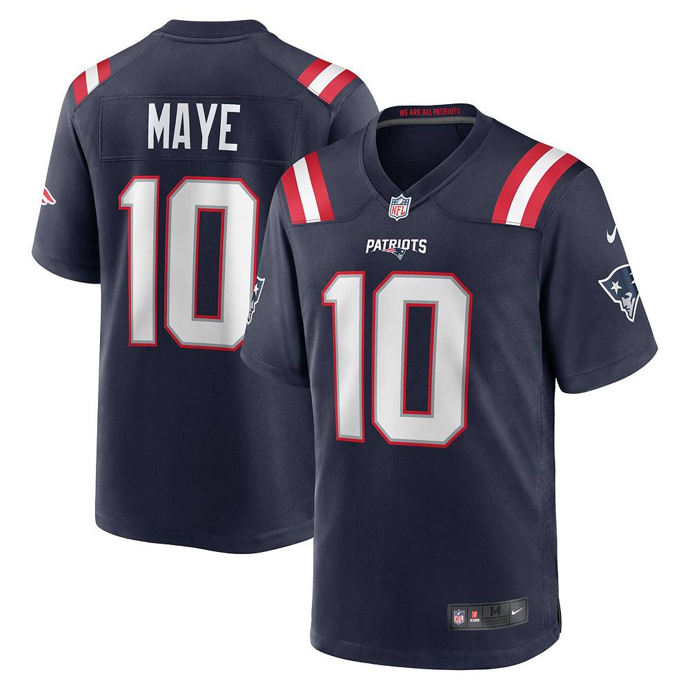 

Мужская футболка Nike Drake Maye Navy New England Patriots 2024 NFL Draft первого раунда выбора игрока, цвет Pat Navy