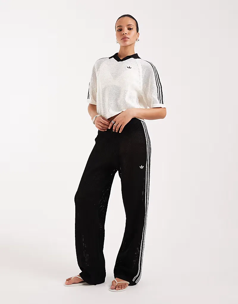Вязаные спортивные брюки Adidas Originals, черный