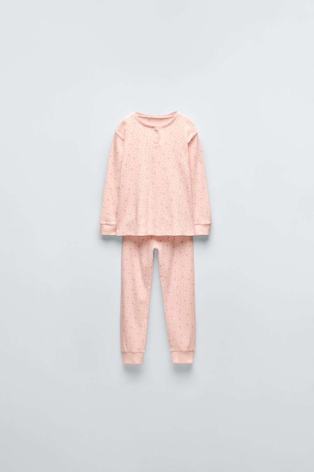 

2-6 лет/пижама с лентами в рубчик ZARA, розовый
