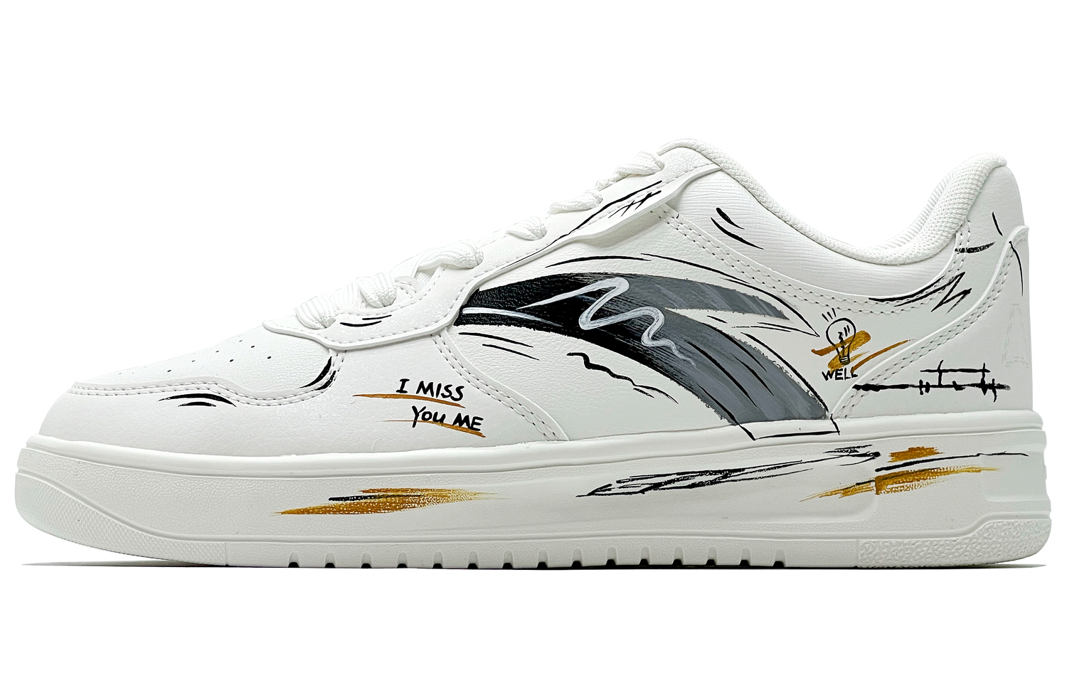 

Мужские расслабленные нескользящие износостойкие низкие кроссовки для скейтбординга ANTA, белый