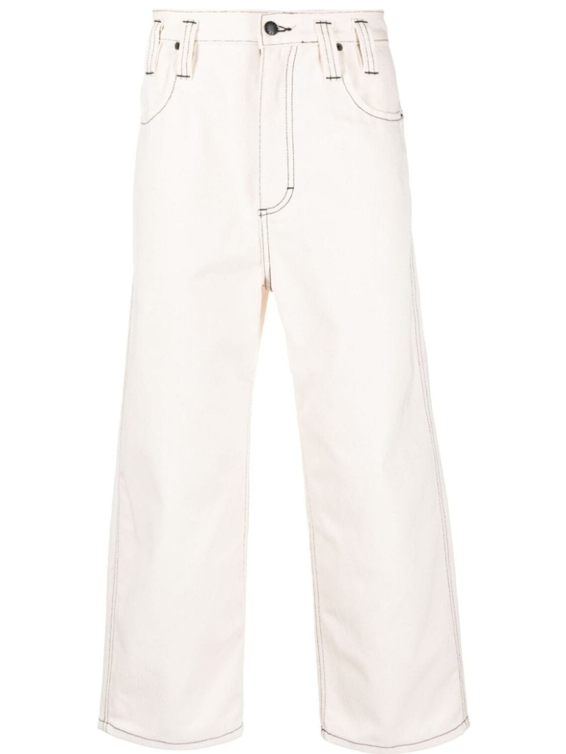 

Eckhaus Latta укороченные брюки широкого кроя, нейтральный цвет