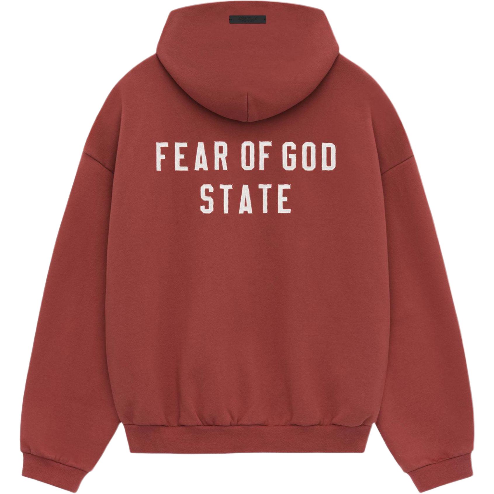 

Толстая флисовая худи на молнии Fear Of God Essentials, малиновый