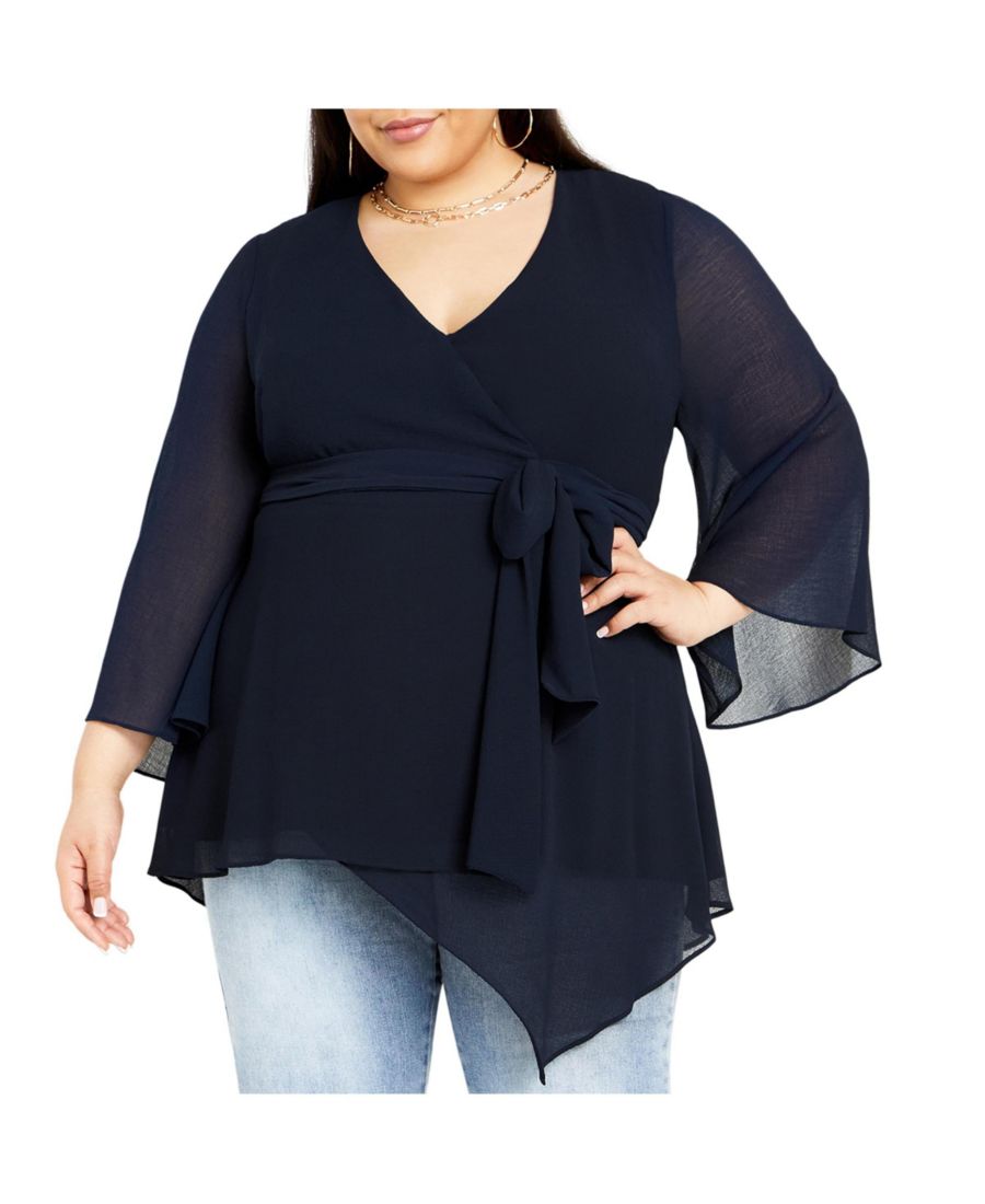 

Женская блузка Arya с завязками на талии CITY CHIC, Navy