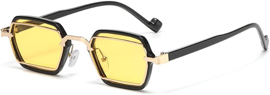 

Ретро-панк солнцезащитные очки для женщин, защита от УФ-излучения UV400, модные прозрачные линзы, оправа для очков с защитой от синего света для мужчин KTUCN, C3 Black Gold Yellow