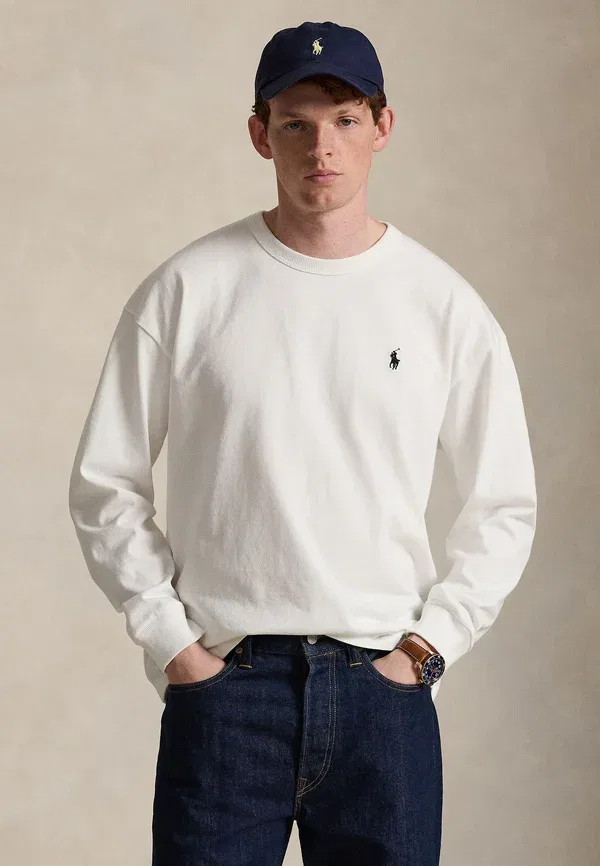 Футболка с длинным рукавом Relaxed Fit Polo Ralph Lauren, белый