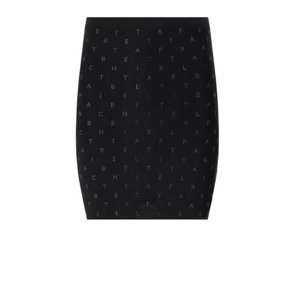 

Юбка knitted skirt with rhinestones Elisabetta Franchi, черный