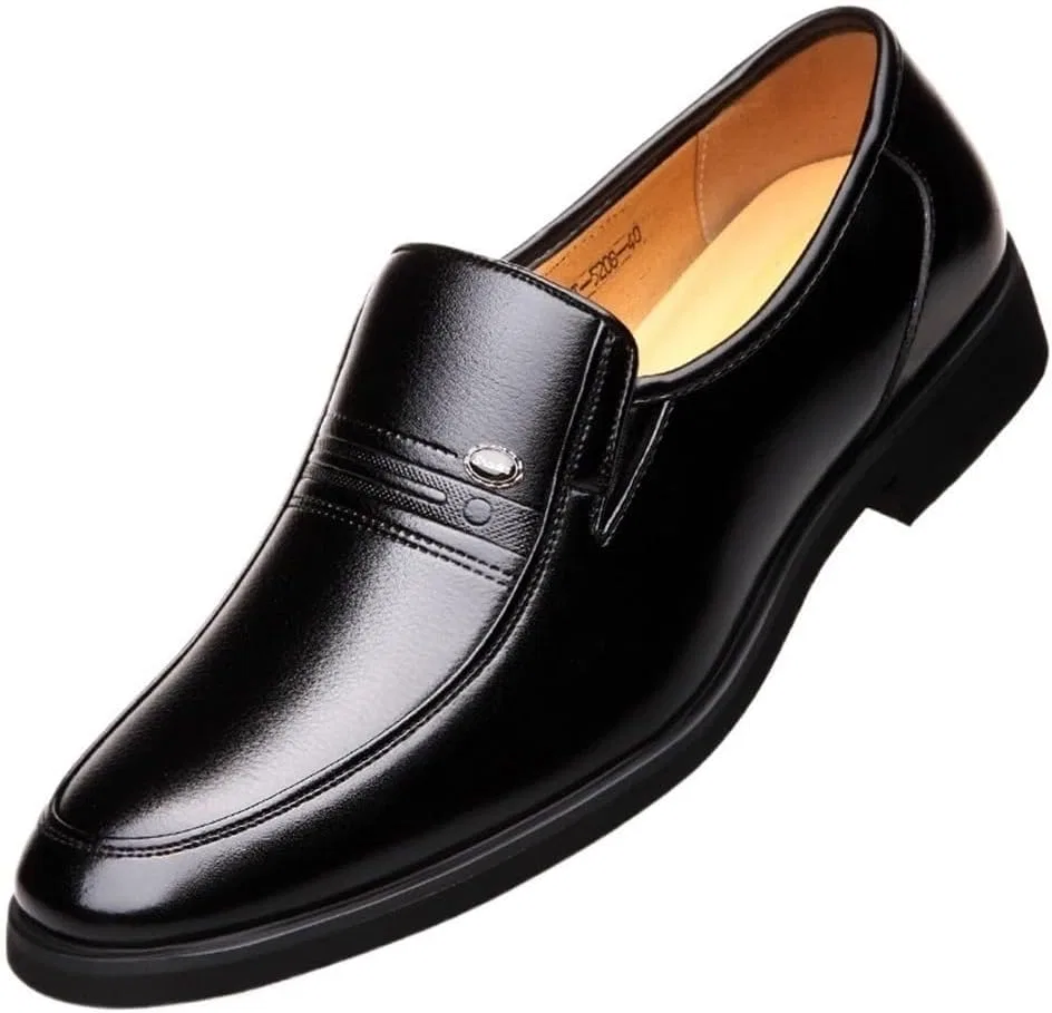 Мужские лоферы, кожаные, Slip-On, Black DHFIRUFSHLO