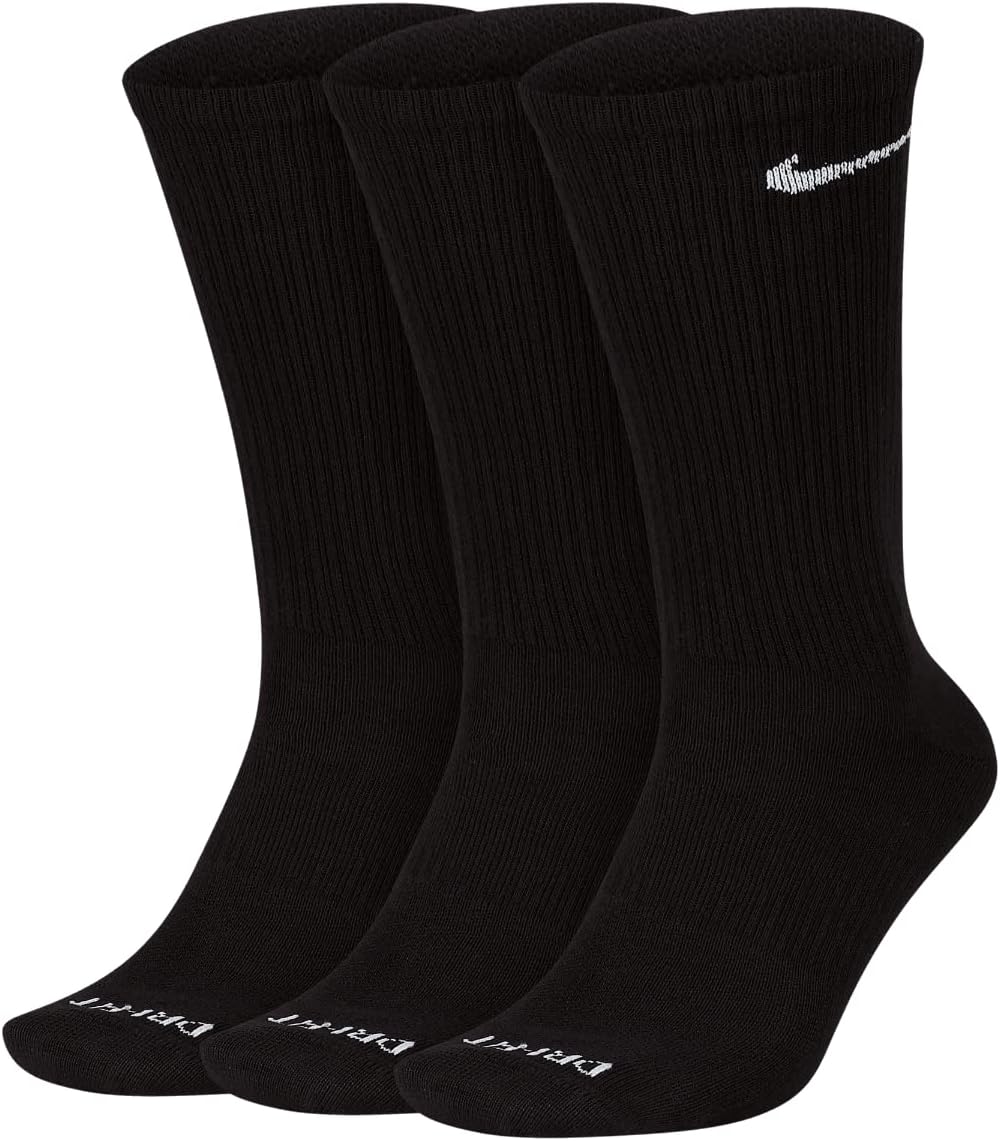 

Носки мужские повседневные легкие для тренировок Nike Crew (3 пары), Black/White