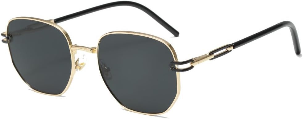 

Мужские поляризованные солнцезащитные очки в ретро-стиле с многоугольной металлической оправой, для пляжа, путешествий, рыбалки, защита от ультрафиолета UV400 WNCKSQ, C02 Golden Black