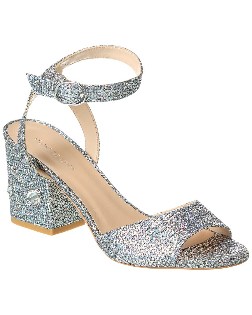 Сандалии Stuart Weitzman Allshine 75 Block, серебро — фото 4