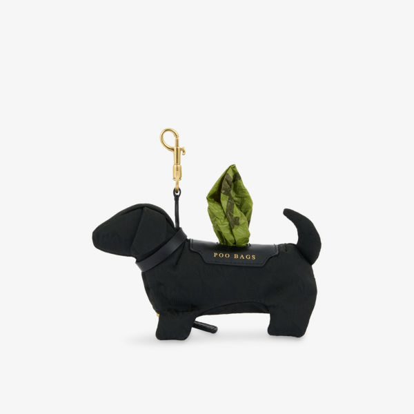 

Сумка-шарм с плетеным декором и логотипом Dog poo Anya Hindmarch, черный