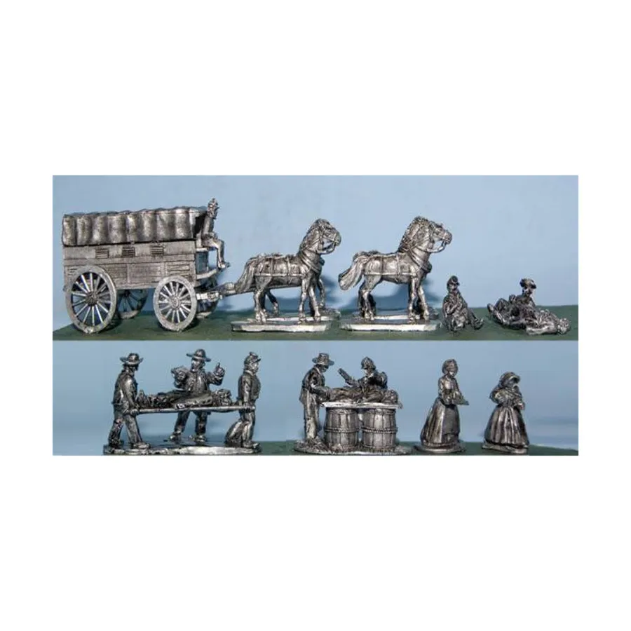 

Четырехколесная машина скорой помощи с больничной бригадой, Blue and the Gray Miniatures - Assorted (15mm)