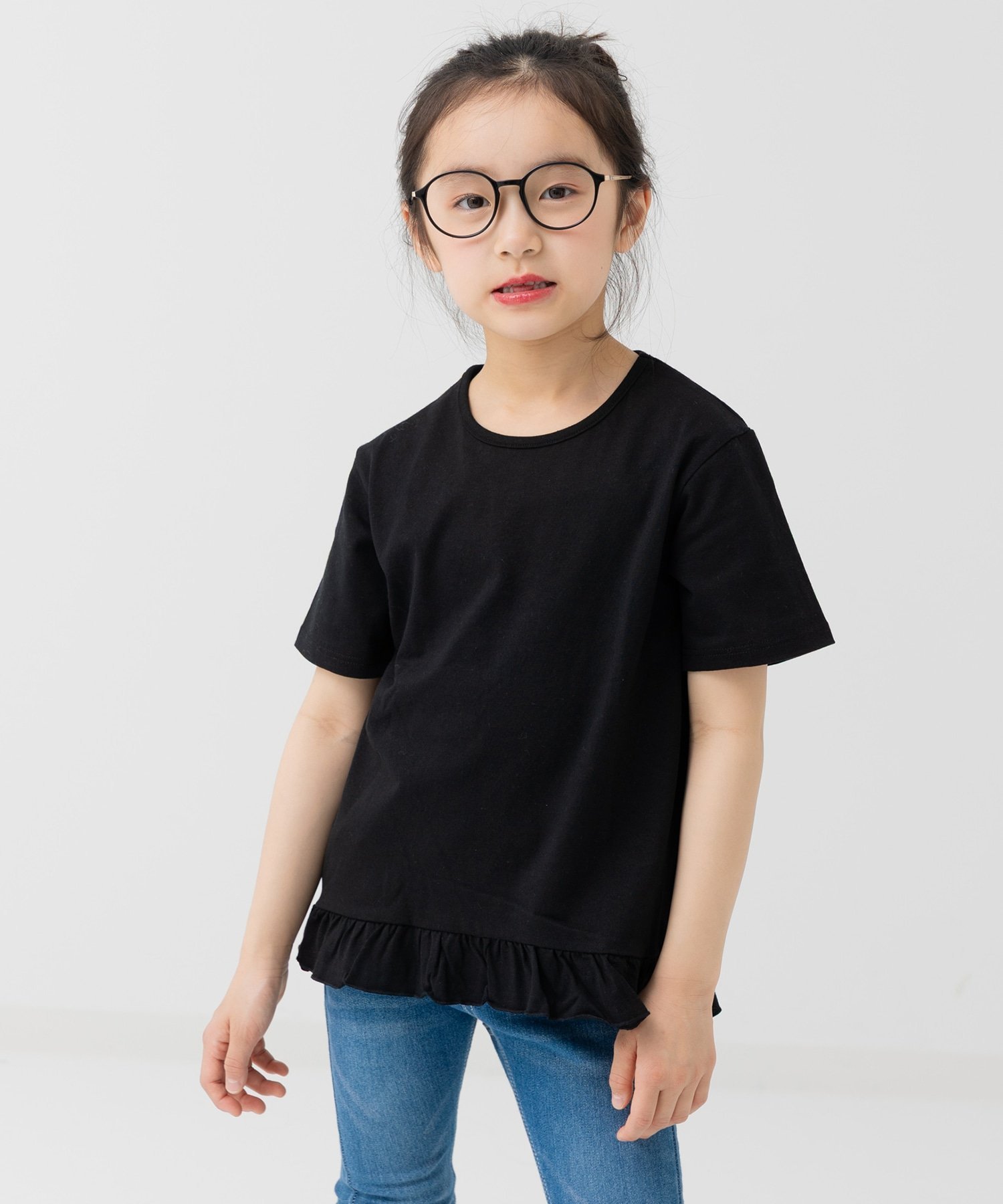 Простая футболка с оборками по низу Chil2, black