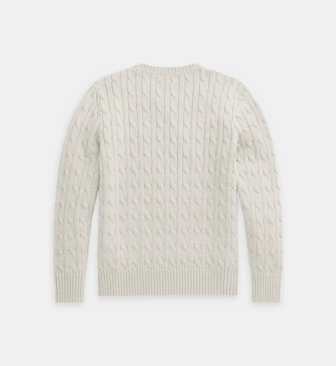 Прямой джемпер из хлопка с косами POLO RALPH LAUREN, серый — фото 2