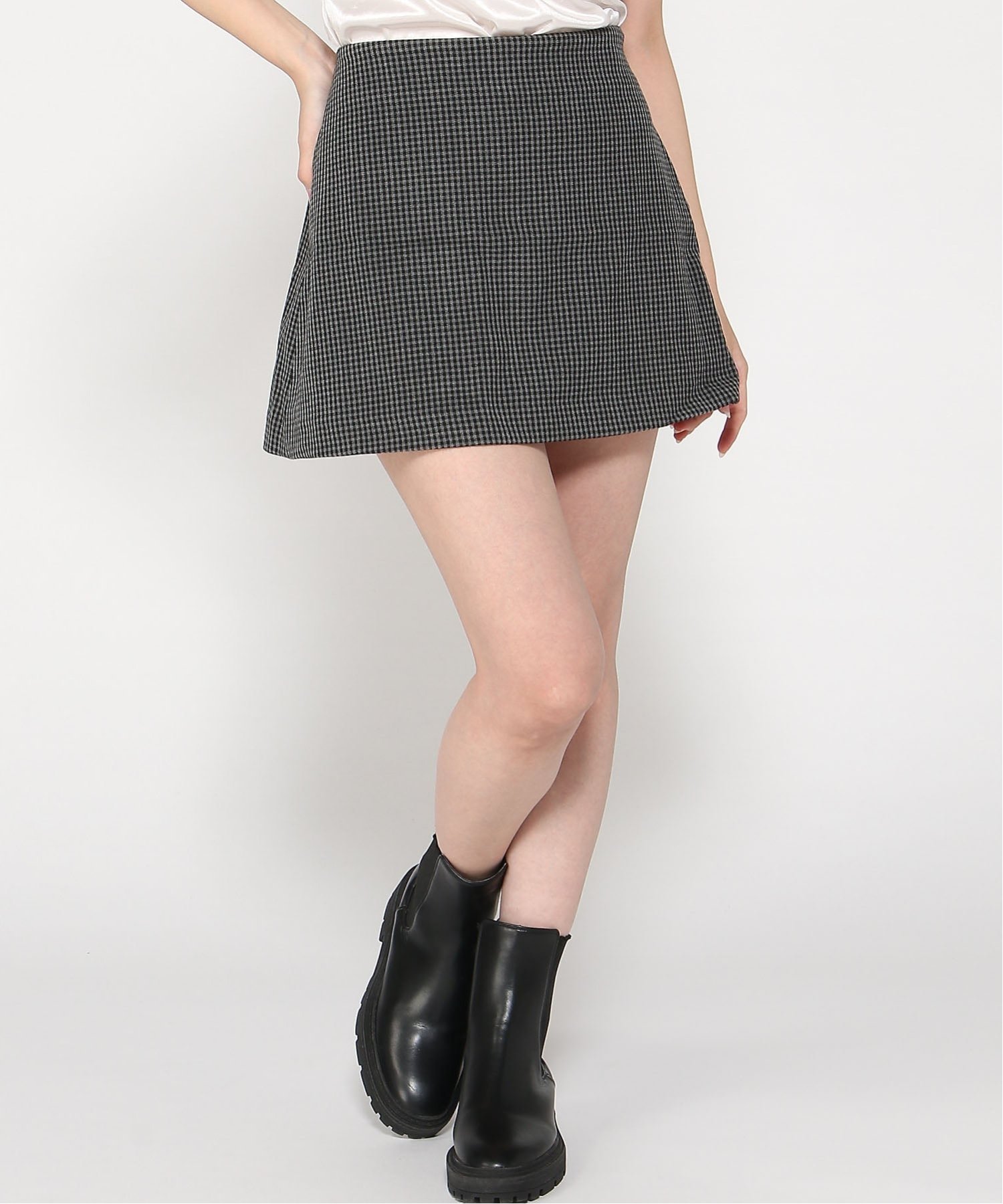 (W) Мини-юбка в елочку GAP, GREY_PLAID