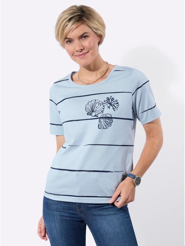 

Рубашка с короткими рукавами в светло-голубом и темно-синем цвете. WITT WEIDEN