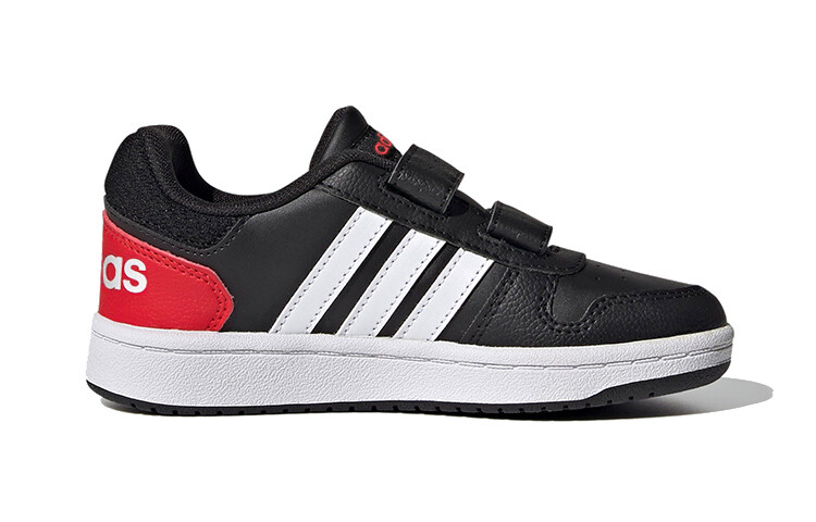 Баскетбольные кроссовки Hoops 2.0 для детей PS Low-top, черные/белые/красные Adidas Neo — фото 2