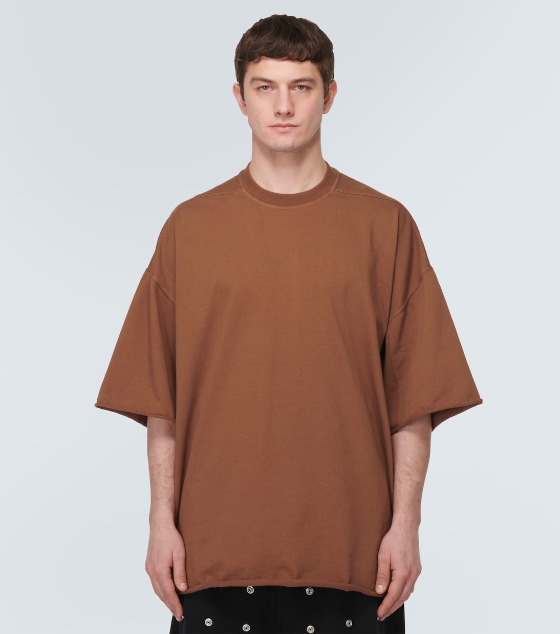 Футболка Томми из хлопкового джерси Rick Owens, Khaki Brown — фото 3