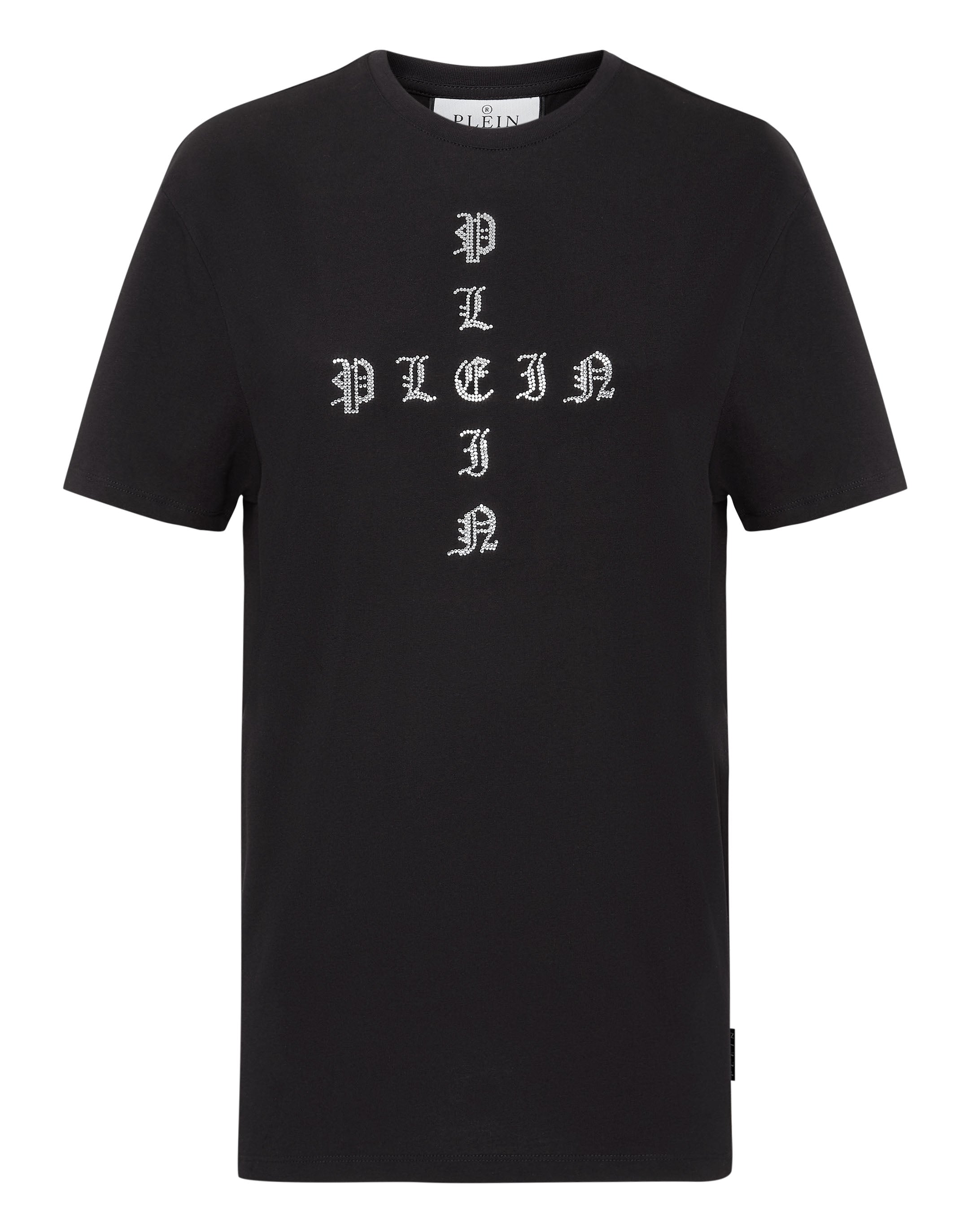 

Футболка с круглым вырезом SS Man Fit Gothic Plein со стразами PHILIPP PLEIN, черный