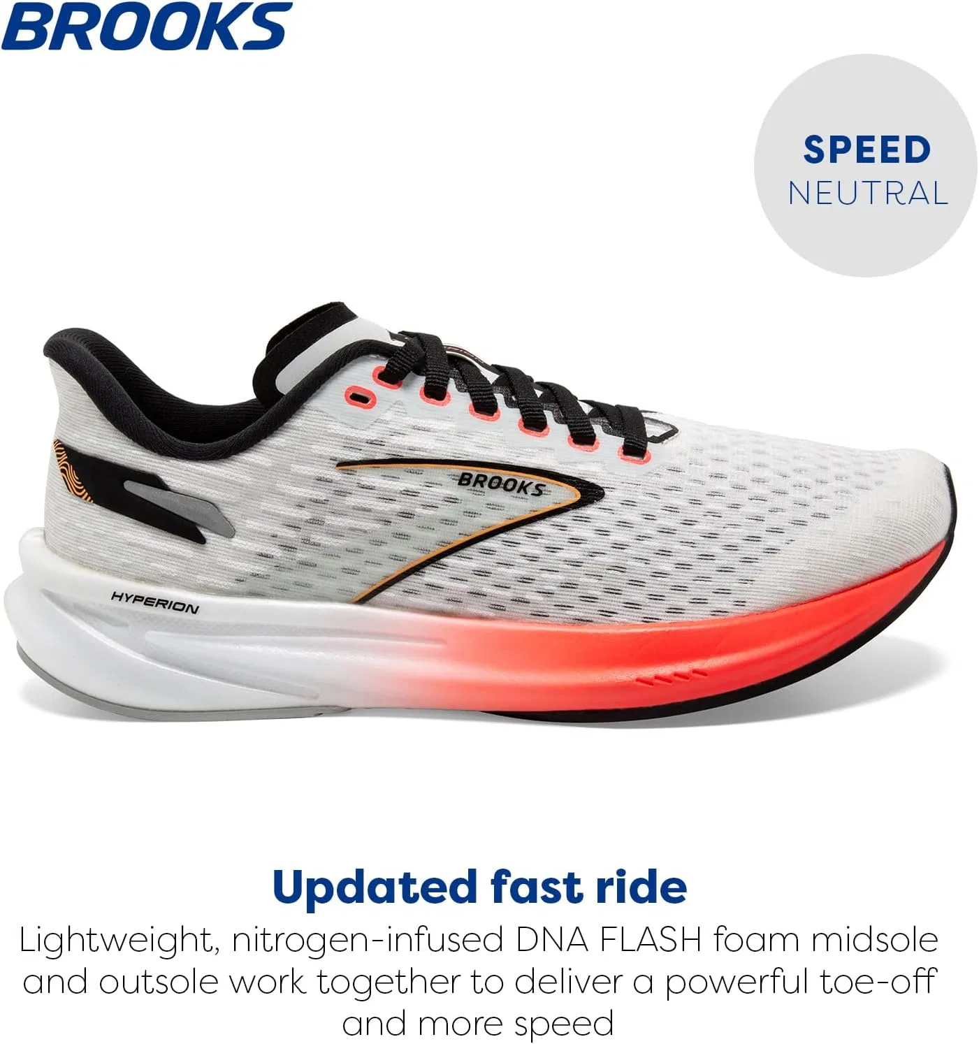 Мужские кроссовки Brooks Hyperion, Blue Fiery Coral Orange — фото 2