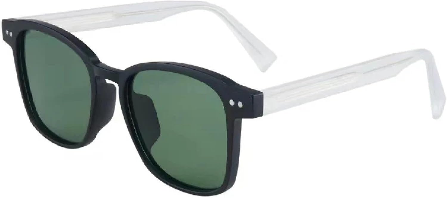 

Ретро женские солнцезащитные очки класса люкс с декором в виде заклепок, двухцветные мужские солнцезащитные очки с защитой от УФ-излучения UV400, модные солнцезащитные очки TVTBBVV, Matte Black Green