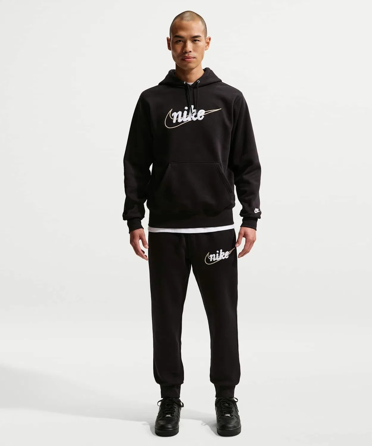 Флисовая худи Nike Sportswear Club мужская, чёрный — фото 4