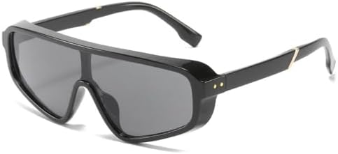 

Винтажные квадратные солнцезащитные очки в стиле панк для мужчин и женщин, модные цельные солнцезащитные очки для женщин, ретро-очки коричневого цвета MTZJH, Black-black