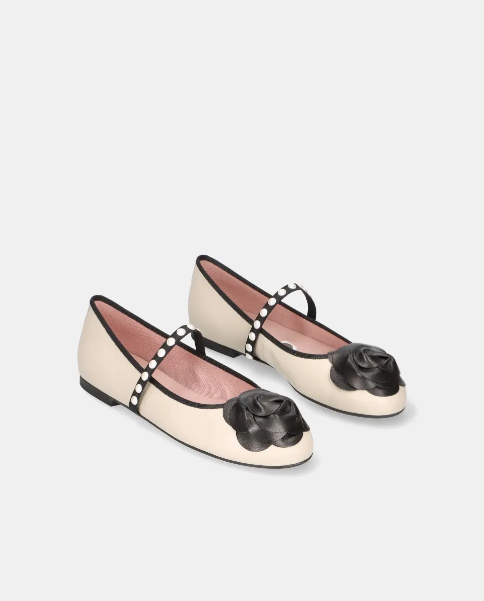 Женские балетки Nicole из мягкой кожи Napa с кристаллами Swarovski Pretty Ballerinas, белый — фото 3
