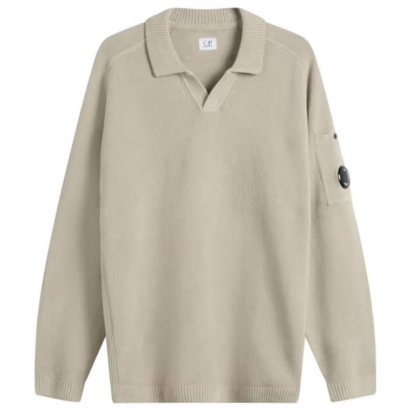 

C.P. Company Хлопковый свитер-поло с линзами из синели