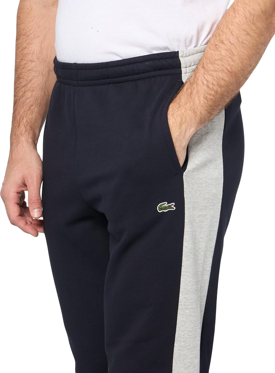 Lacoste мужские базовые зауженные спортивные штаны, Abysm/Silver Chine — фото 3