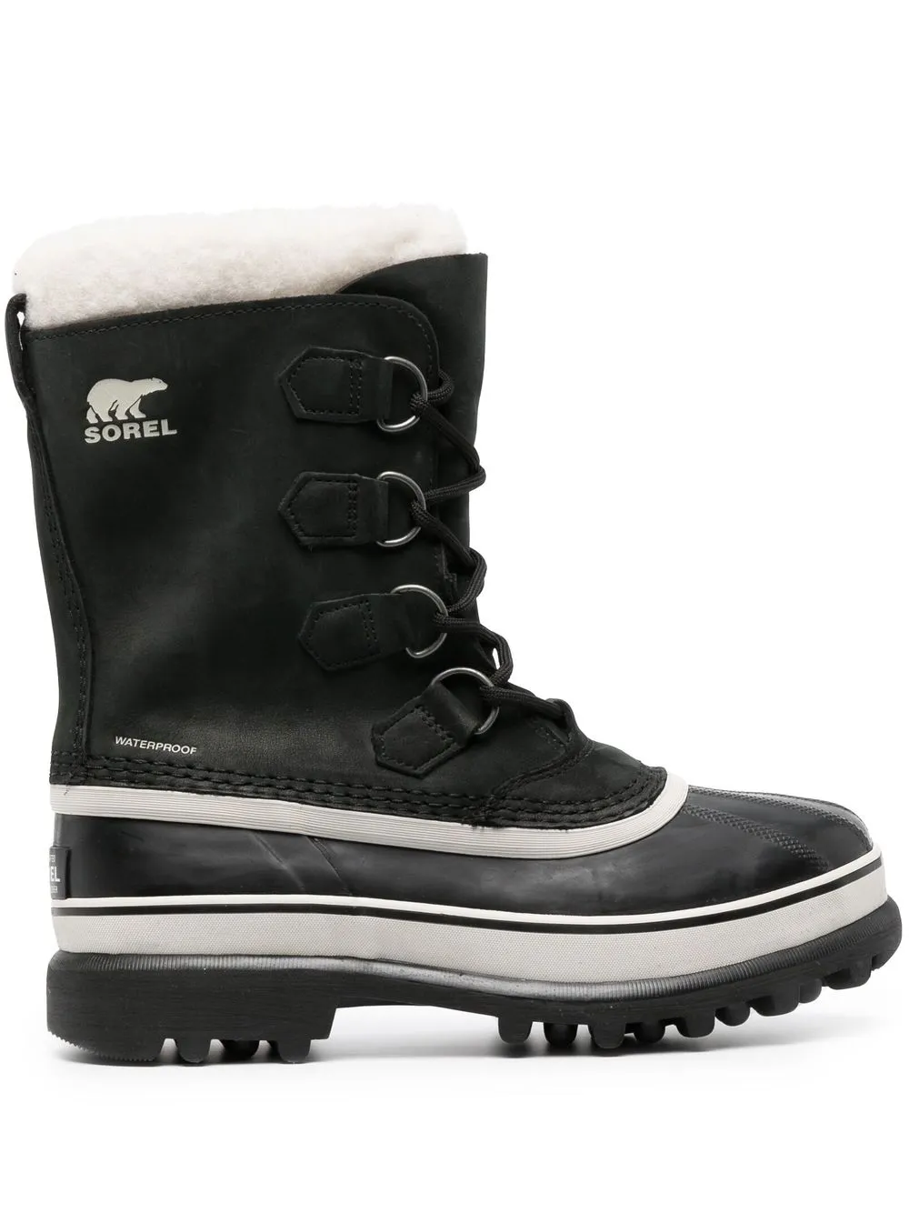 Зимние ботинки женские SOREL Caribou на шнуровке из кожи, черный