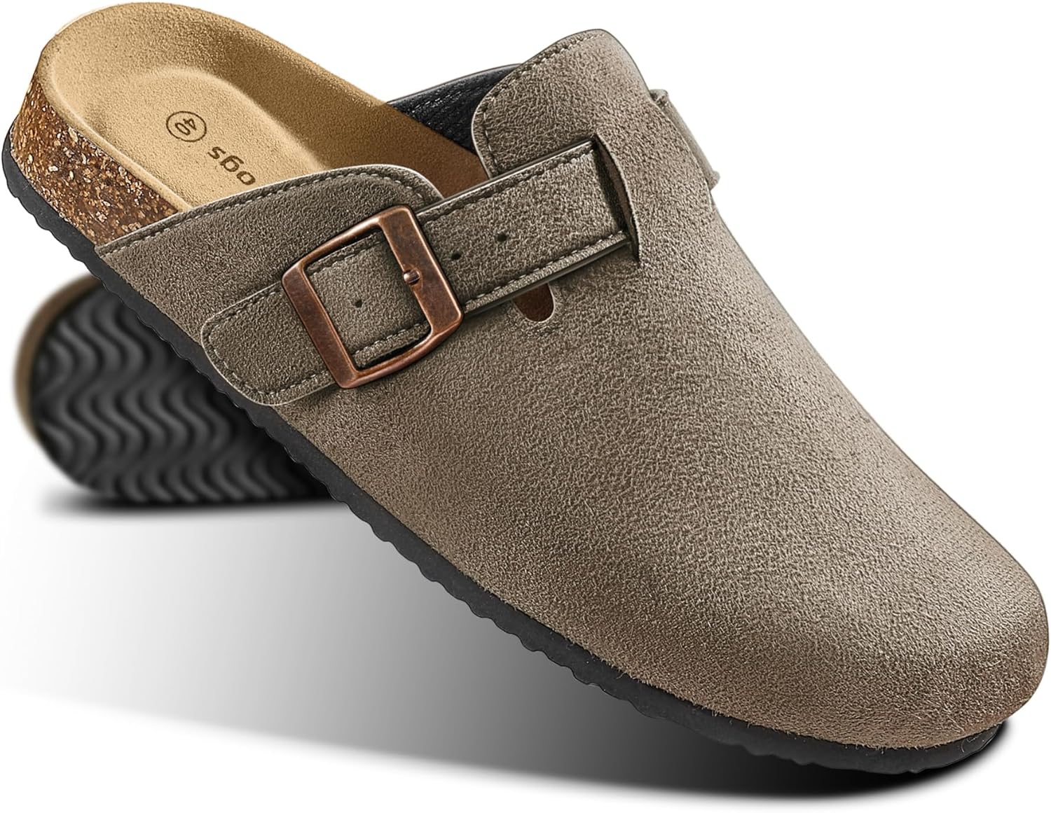 

Женские сабо, мюли, сандалии и тапочки KEMISANT с флисовой подкладкой, унисекс, подошва из пробки с амортизирующей стелькой из вспененной памяти, Taupe4876