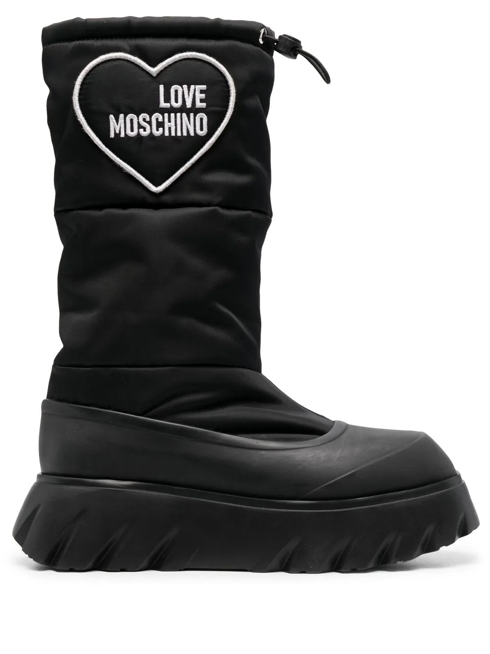 Дутые сапоги с нашивкой Love Moschino, черный