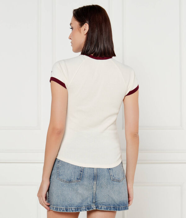 Футболки Slim fit Tommy Hilfiger, экрю — фото 3
