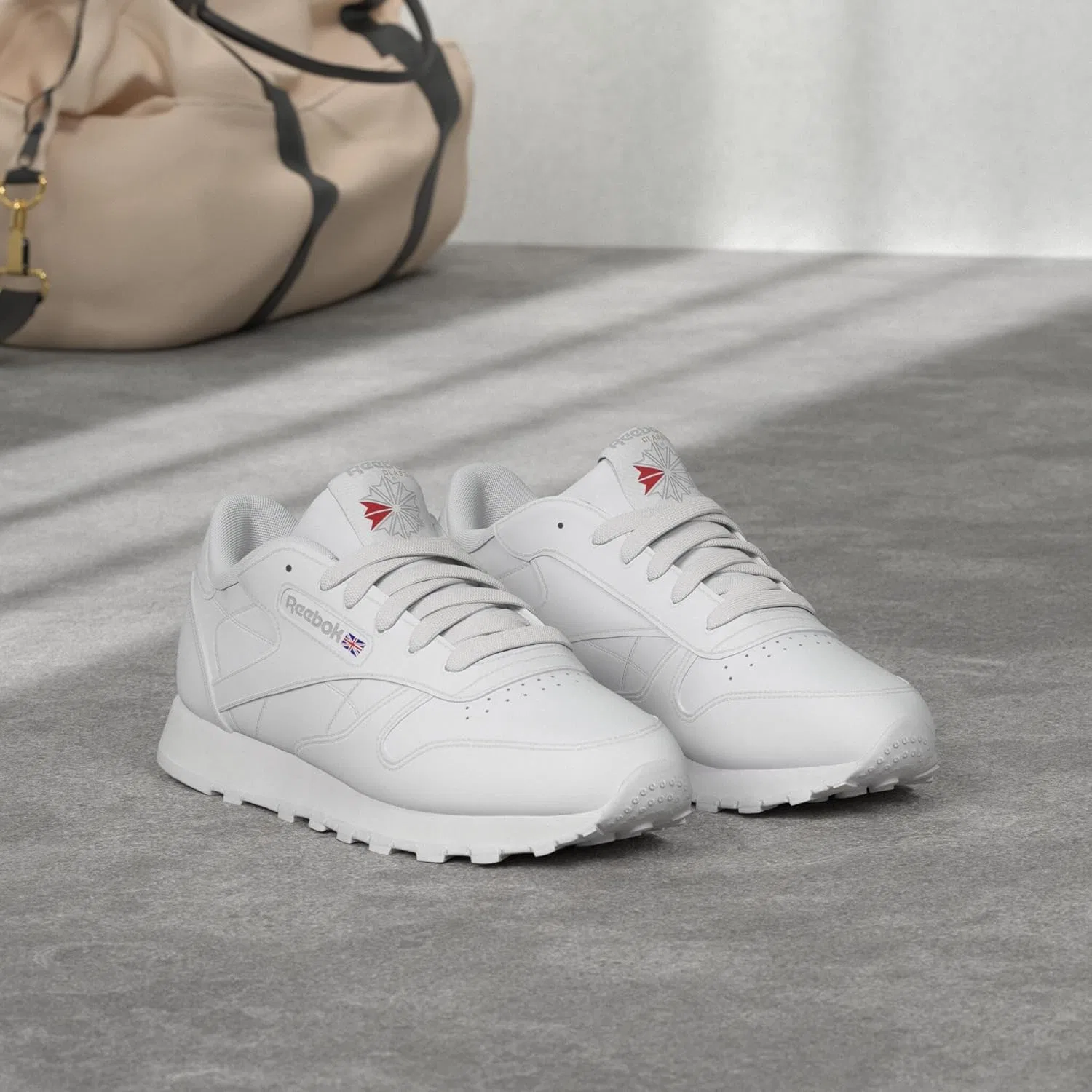 Женские классические нейлоновые кроссовки Reebok, облегающие, на шнуровке, модные, Footwear White Footwear White Pure Grey3 — фото 2