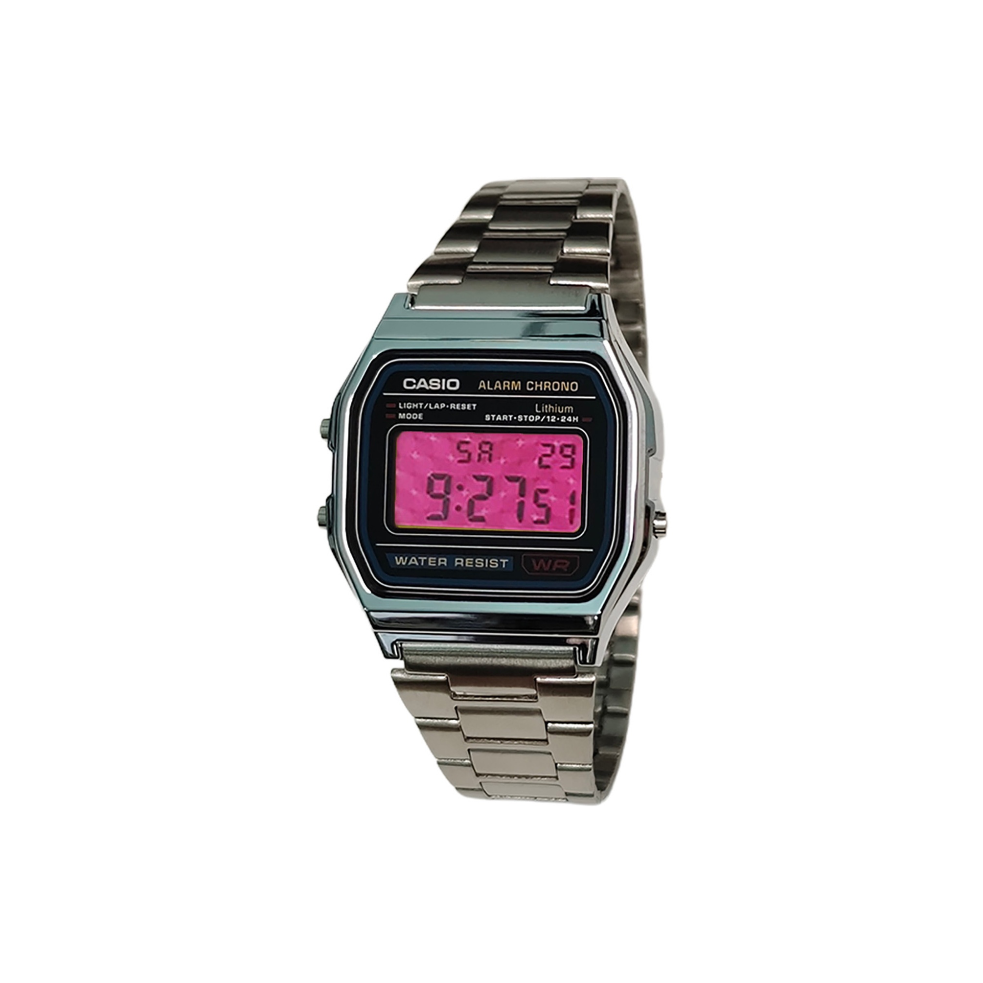 

CASIO Часы Retrofit Series Quartz Movement Stainless Steel Strap Watch Unisex Black Dial, Black Dial Barbie Pink Plaid Watch Crystal