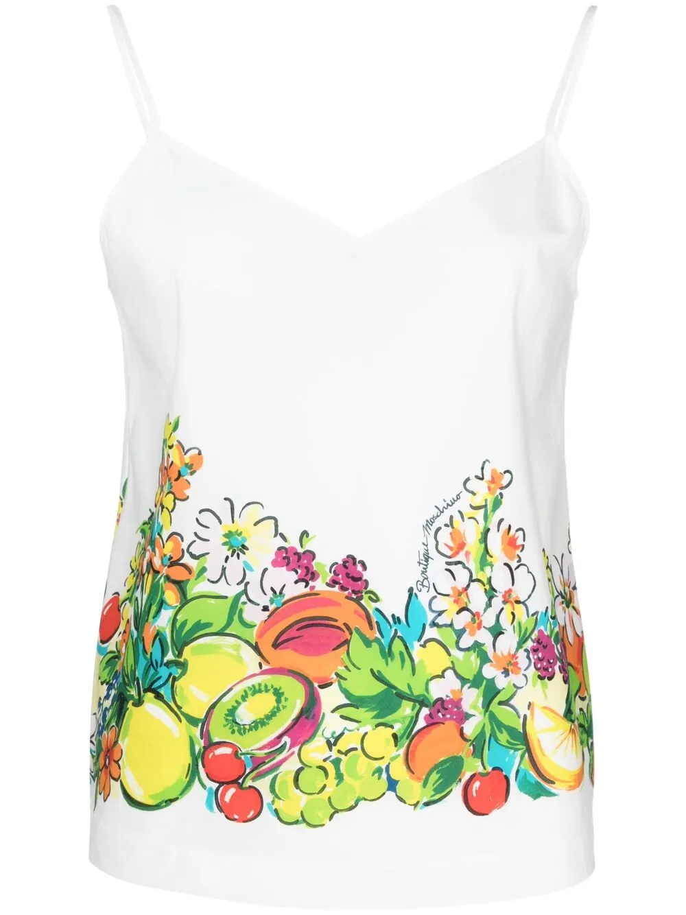 

Топ с цветочным принтом Boutique Moschino, белый