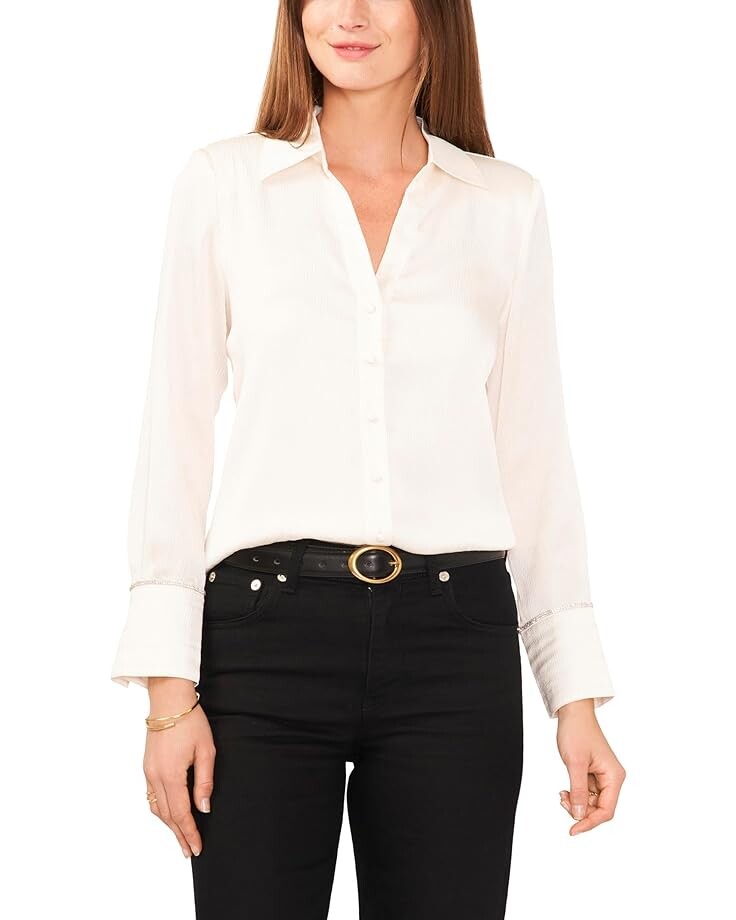 

Блуза Vince Camuto Collard Long Sleeve, цвет New Ivory