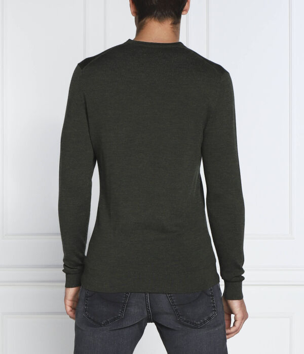 Свитер шерстяной Calvin Klein Superior Slim Fit, зеленый — фото 4
