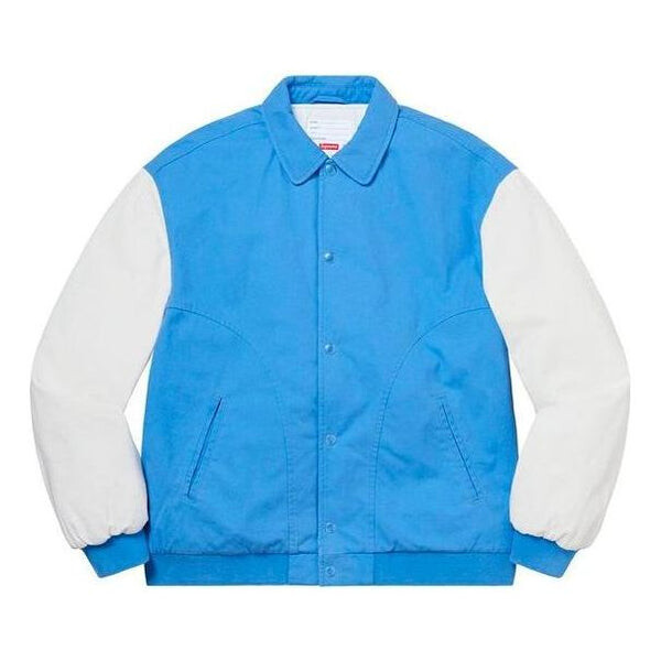 

Куртка twill varsity jacket 'blue white' Supreme, синий
