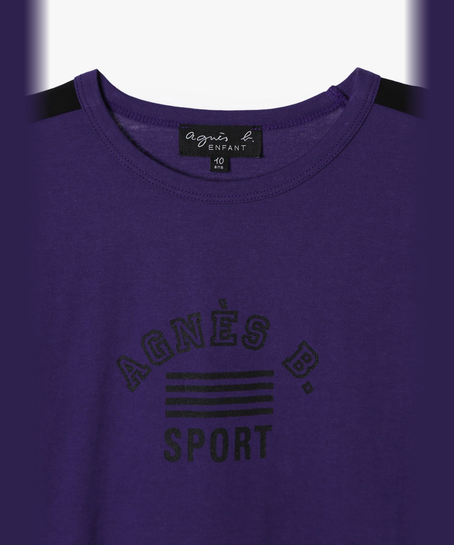 Детская хлопковая футболка с коротким рукавом и логотипом Agnes b. ENFANT, Purple — фото 3