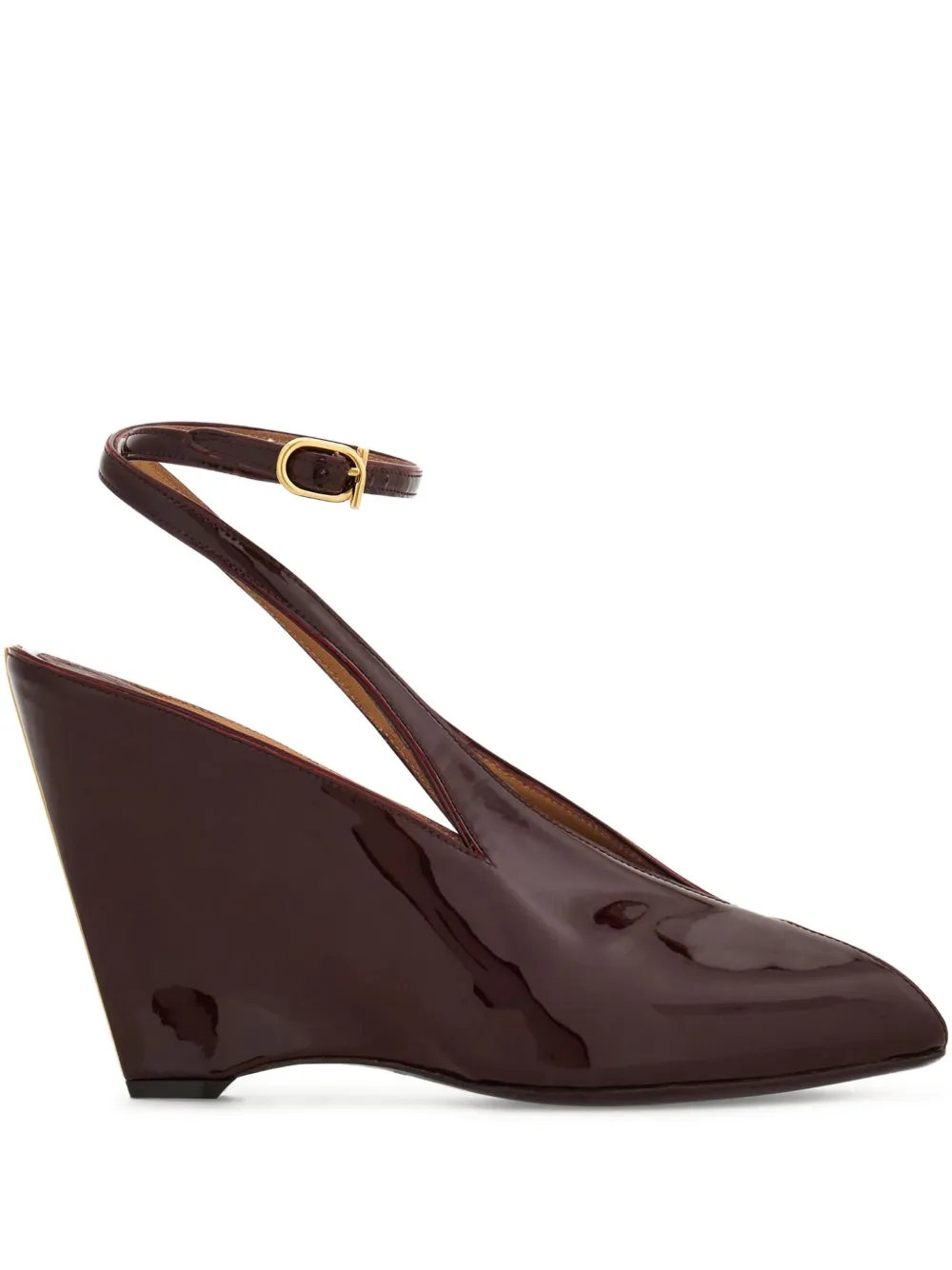 Туфли на танкетке с открытым носком Ferragamo, фиолетовый