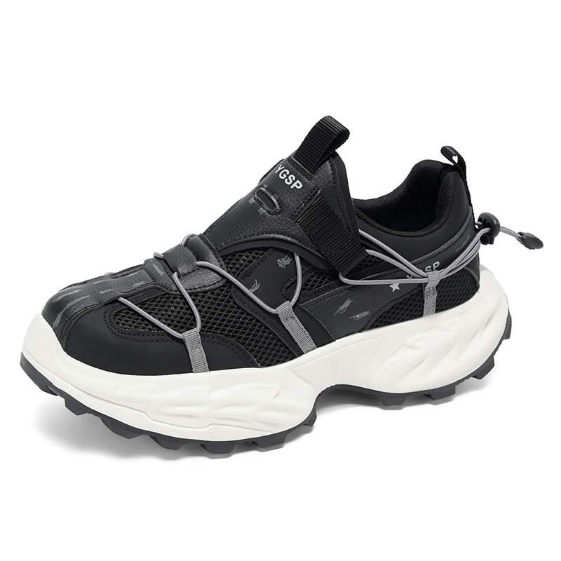 

GOBLIN SHARKS 1759 Мужские черные кроссовки на массивной подошве с увеличенной амортизацией, цвет Black