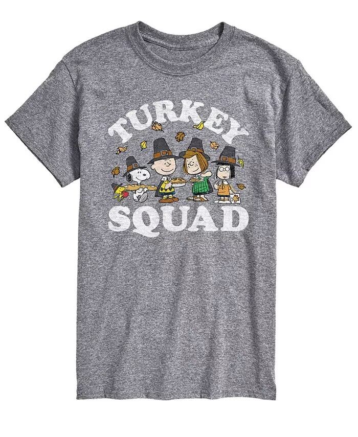 

Мужская футболка с коротким рукавом Peanuts Turkey Squad AIRWAVES, серый