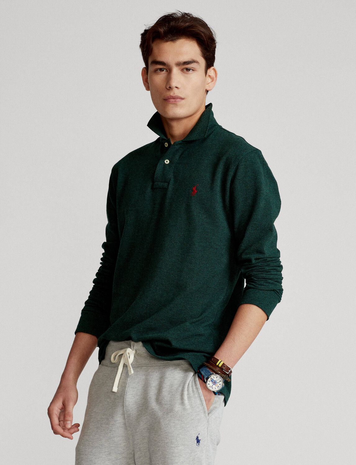 

Поло POLO RALPH LAUREN Slim Fit, зеленый