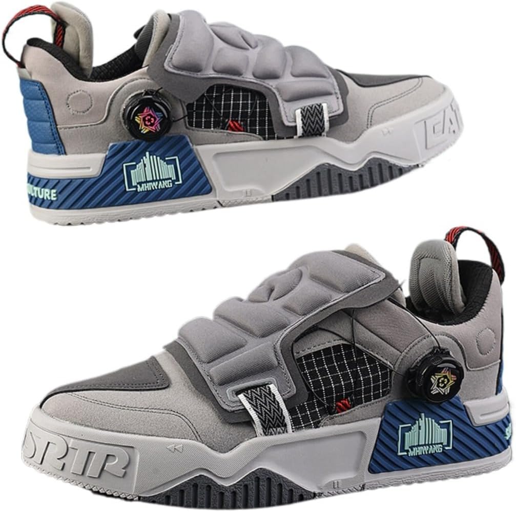 

Модные кроссовки в стиле Y2K для мужчин с прочным верхом из сетки и синтетических материалов для вентиляции и комфорта, продвинутой амортизацией, спортивного и повседневного стиля Zixcplaz, серый