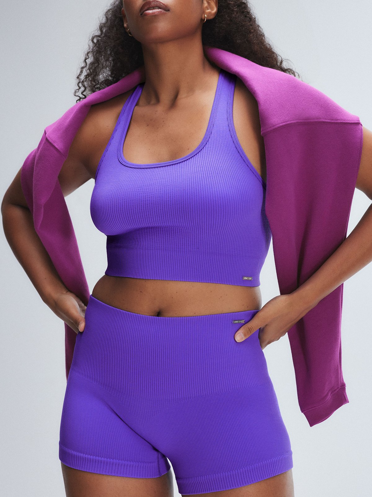 

Шорты с высокой талией Savage X Fenty Seamless Sport, цвет Lavish Purple