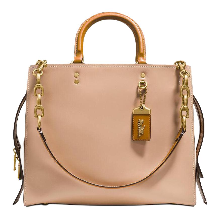 

Кожаная наплечная сумка через плечо Rogue от COACH для женщин абрикосового цвета